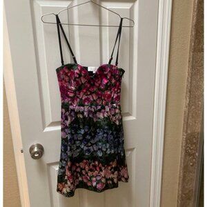 Fleur Du Mal Floral Silk Bustier Dress